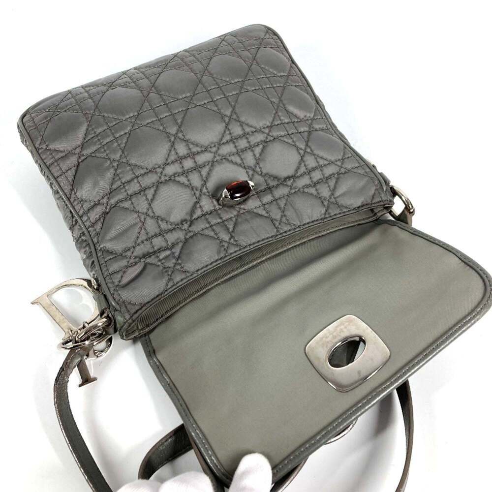 CHRISTIAN DIOR Gray Leather Pochette Shoulder Bag - Picture 2 of 14